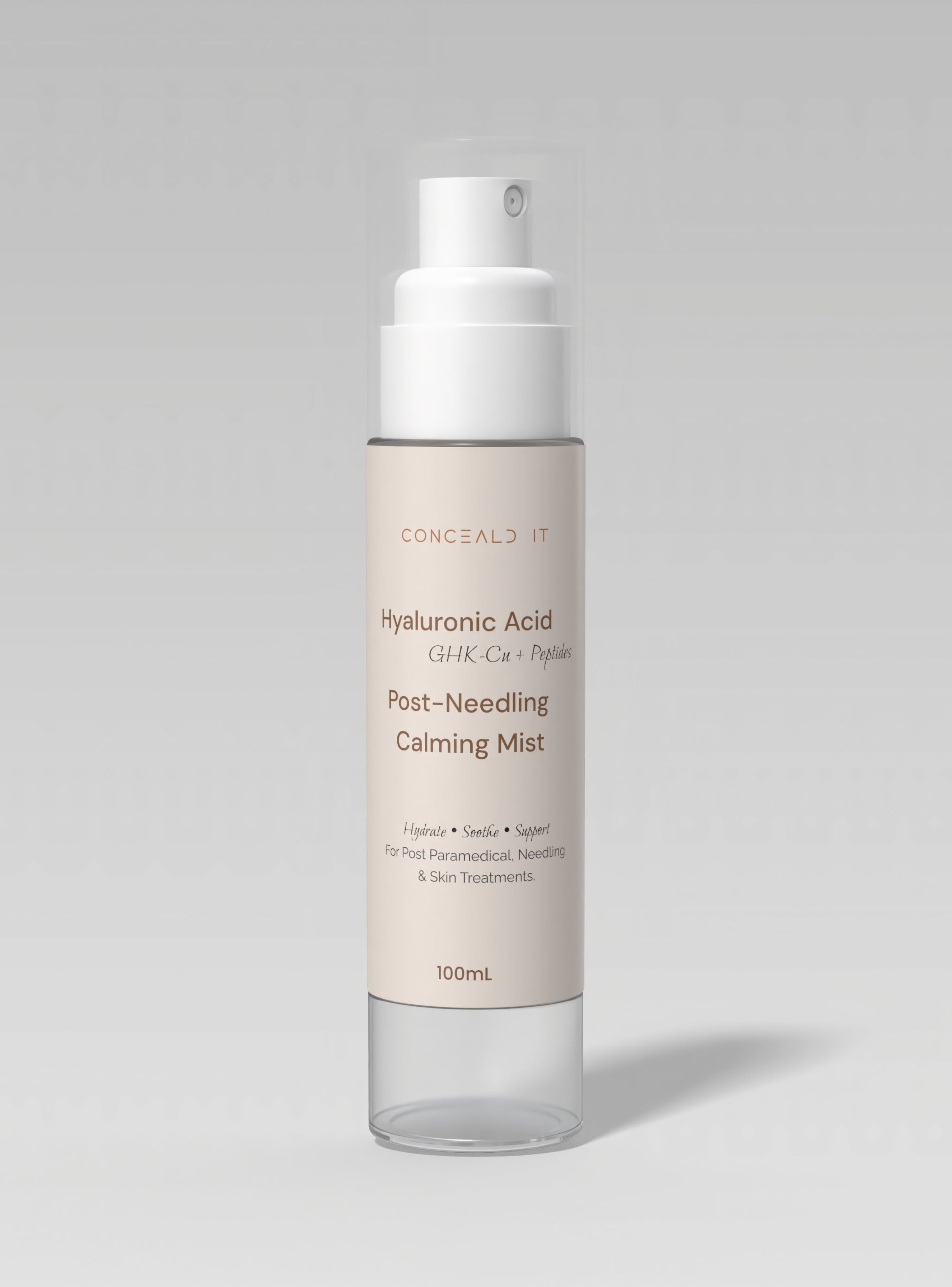 inkless paramedical tattoo skin needling calming spray with peptides post procedure aftercare