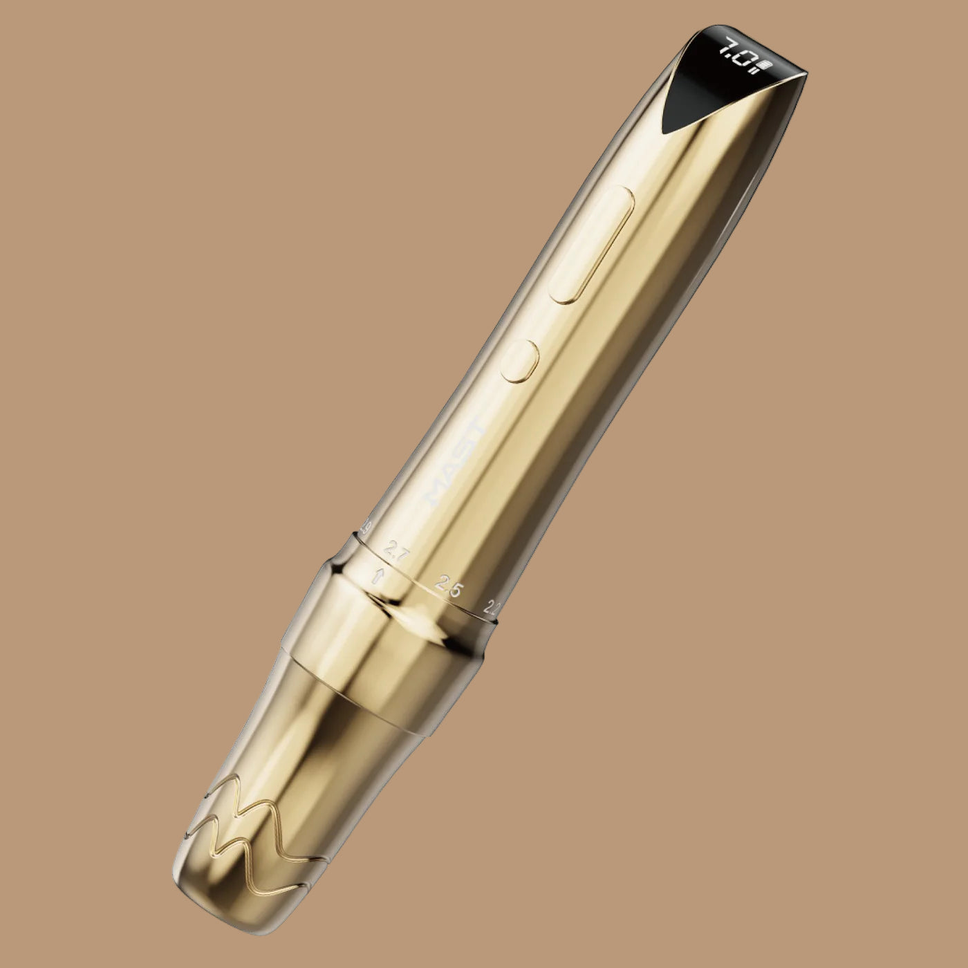 Mast P60 Adjustable Strokes 2.2mm-3.2mm PMU Pen and tattoo machine in gold