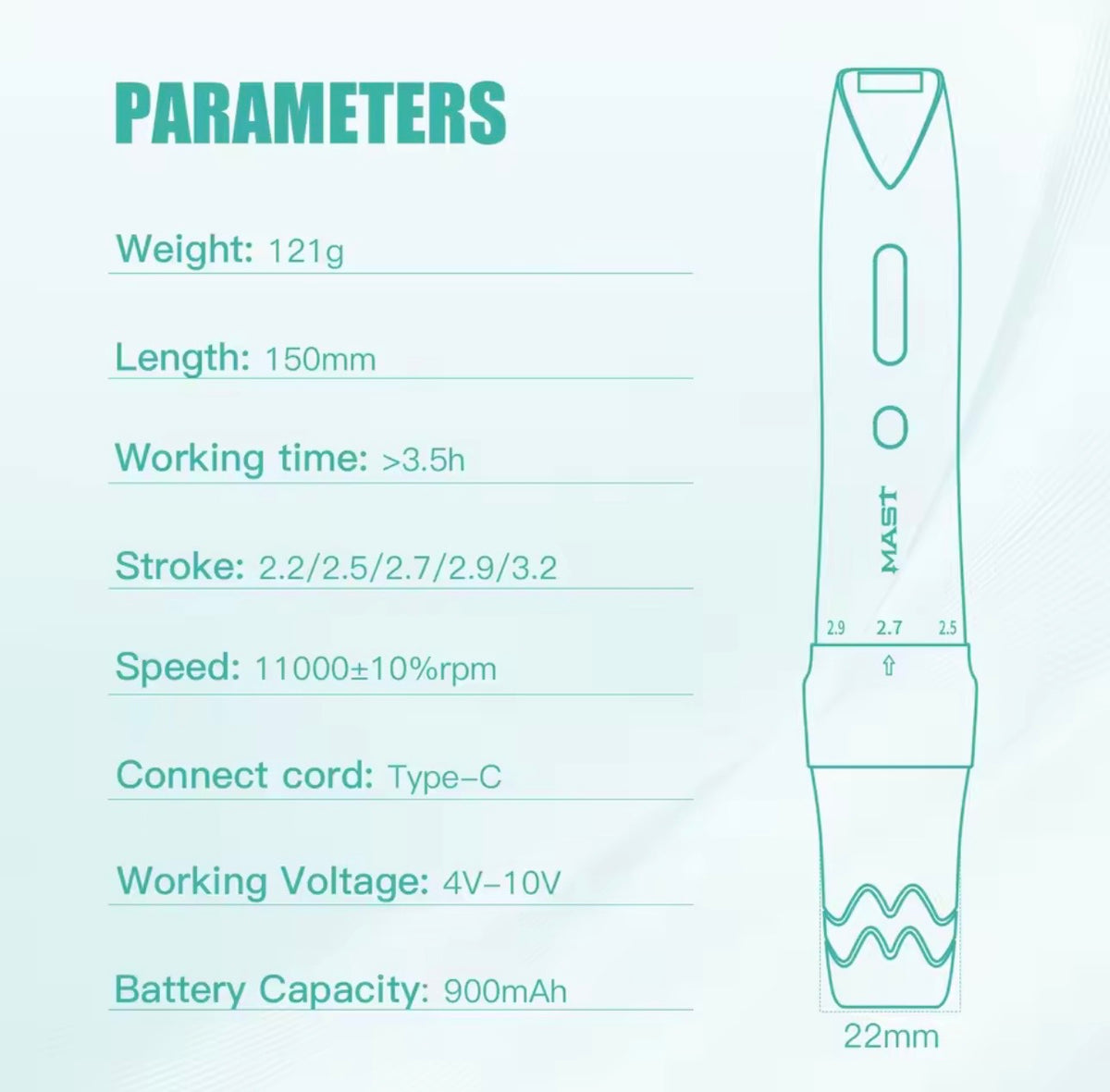Mast P60 Adjustable Strokes 2.2mm-3.2mm PMU Pen