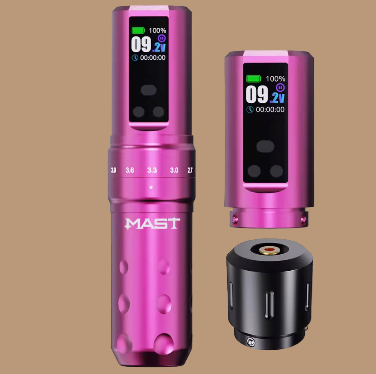 Mast Tattoo Fold 2 Pro Wireless Machine 2.4-4.2mm Strokes Chargeable dragonhawk tattoo machine in pink