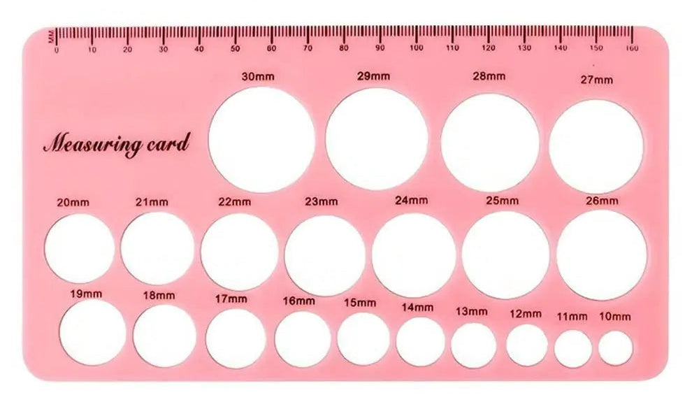 3d areola and nipple silicone measuring card ruler